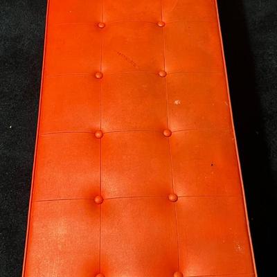 Mid-Century Modern Atomic Orange Tufted Bench