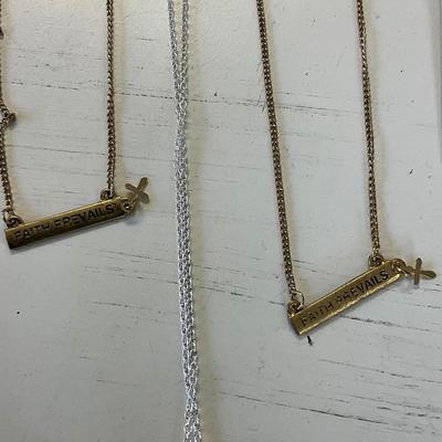 398 Religious Lot of Five Necklaces, Four Bracelets, Two Earrings