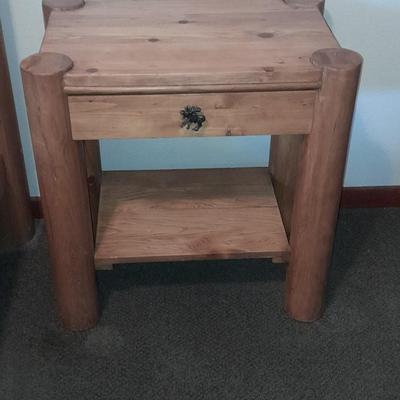 Two-tiered nightstand / side table with moose drawer pull. (2 of 2)