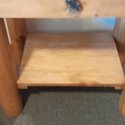 Two-tiered nightstand / side table with moose drawer pull. (2 of 2)