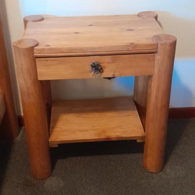 Two-tiered nightstand / side table with moose drawer pull. (2 of 2)