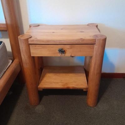 Two-tiered nightstand / side table with moose drawer pull. (2 of 2)