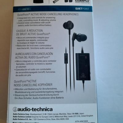 Portable Sony compact disc player with new Audio-technica Quiet point headphones