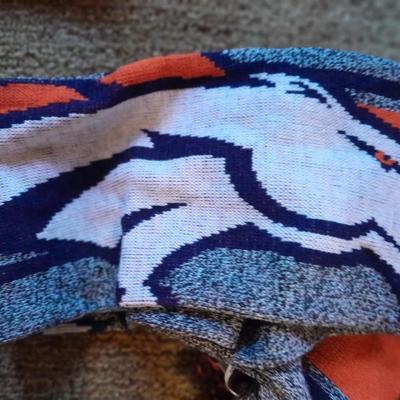 Denver Bronco's Winter apparel Hat, Scarf, Gloves with an umbrella