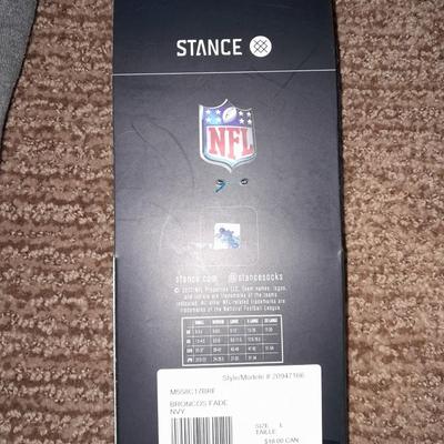 Denver Bronco's apparel new socks, Gloves, hat, T-shirt and a sticker