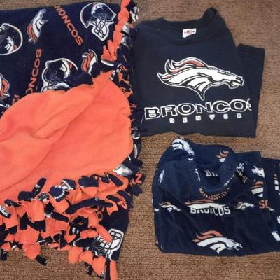 Bronco's Game Snuggle up! Pajama pants, sweatshirt, and Bronco's blanket Almost that time!