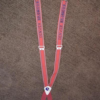 Vintage Retro NFL Orange Blue Denver Broncos SUSPENDERS Cuddles Adjustable