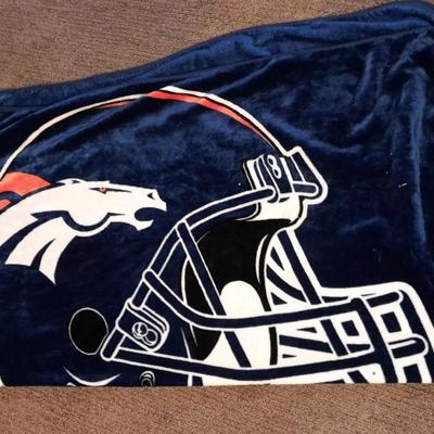 Bronco's blanket cuddle up game time with t-shirt and new socks