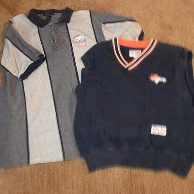 Bronco's Apparel NFL Pro Line sweater vest and collared Shirt Size Large