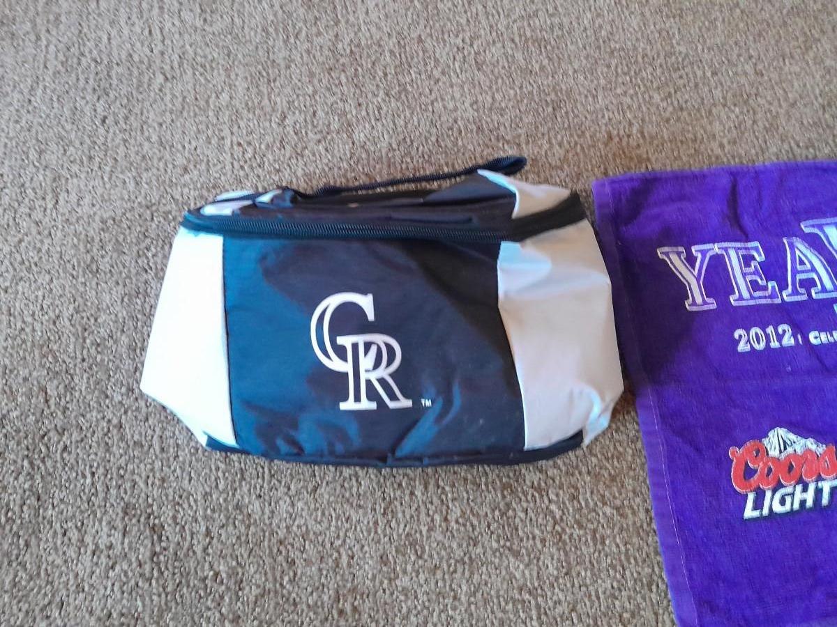 Colorado Rockies Apparel Shirts, hat and cooler bag