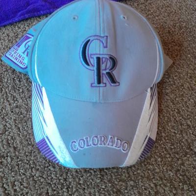 Colorado Rockies Apparel Shirts, hat and cooler bag