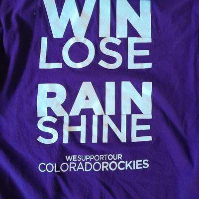 Colorado Rockies Apparel Shirts, hat and cooler bag