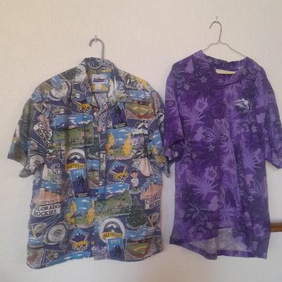 Two Colorado Rockies Short sleeve shirts Large & XL Reyn Spooner & Tommy Bahama