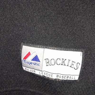 Colorado Rockies Pro Player P/S Jacket and Majestic Rockies Shirt Size Large