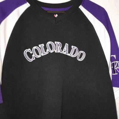 Colorado Rockies Pro Player P/S Jacket and Majestic Rockies Shirt Size Large