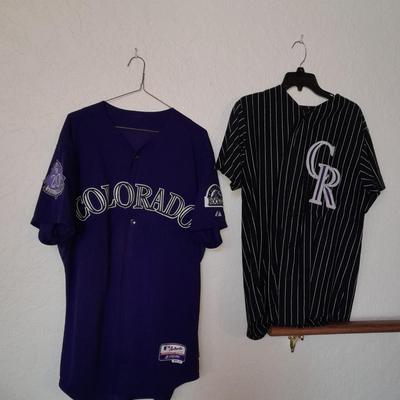 Two Colorado Rockies button up Shirts