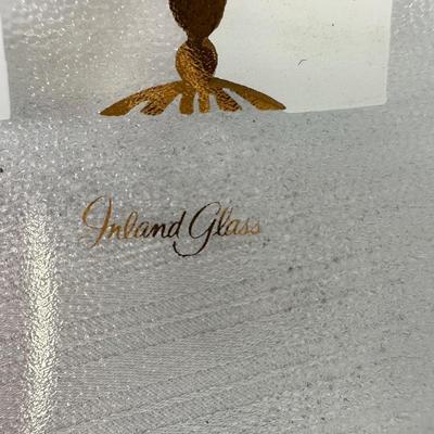 Inland Glass Three-Section Serving Tray W/ Wooden Handle
