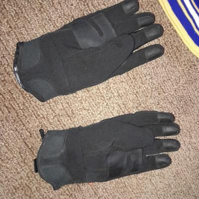 Winter wear, Gore-Tex Size XL snow pants with men's large gloves, and a beanie hat