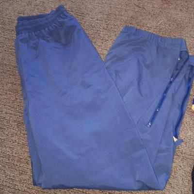 Winter wear, Gore-Tex Size XL snow pants with men's large gloves, and a beanie hat