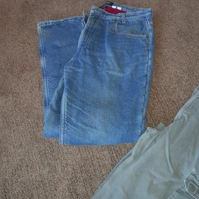 Two pair of Men's work Pants winter Polartec Lined Sidewinders & Carhart