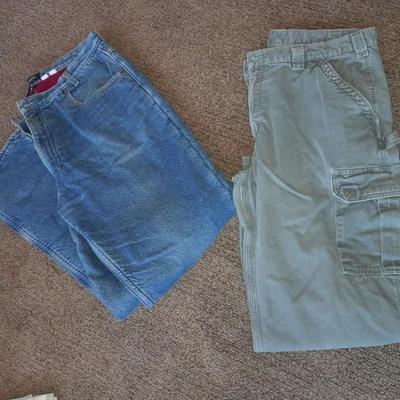 Two pair of Men's work Pants winter Polartec Lined Sidewinders & Carhart
