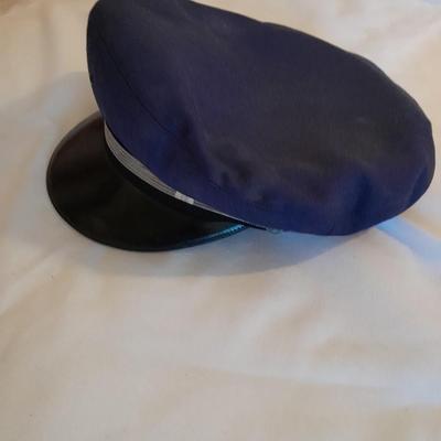 Two vintage hats - England made Clery's Showerproof Dublin cap - Trailways Driver's Cap