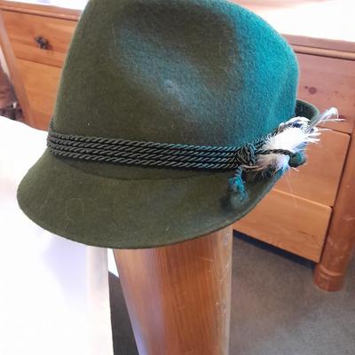 Three hats for Halloween? - Pat's Hats Tyrolean Bavarian Alpine Hat Green Felt - Tricorn hat - and Penn college? hat