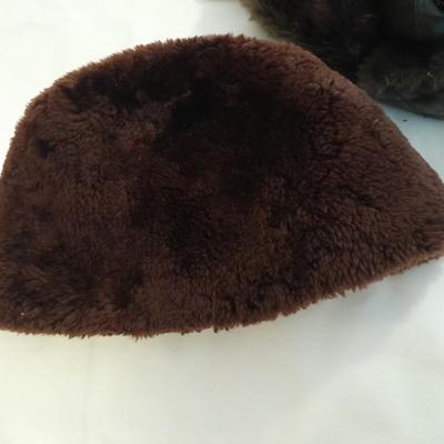 Two trapper hats - North King Dyed Mutton Lamb trapper hat - Kangol Faux fur hat