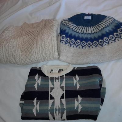 Three vintage Men's sweaters - Generra - Alpaca Imports - White no tag