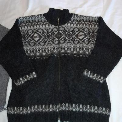 Icewear pure Hew Wool zip up jacket Large with 100% pure Wool scarf Millars Made in Ireland
