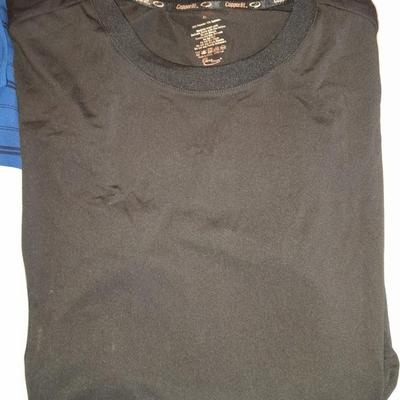Six mens tops - two Under armor heatgear- Copper fit - LL Bean - Victorinox Most size Large