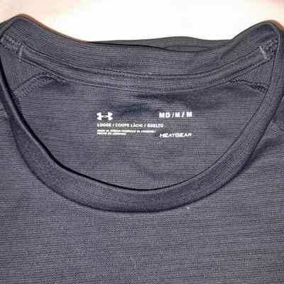 Six mens tops - two Under armor heatgear- Copper fit - LL Bean - Victorinox Most size Large