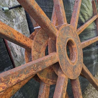 2 Large Iron Wheels from Coiled Tubing Spool