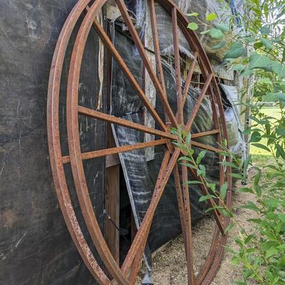 2 Large Iron Wheels from Coiled Tubing Spool