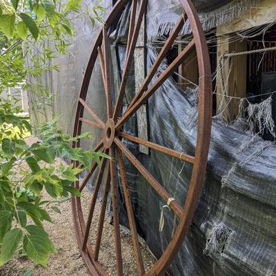 2 Large Iron Wheels from Coiled Tubing Spool