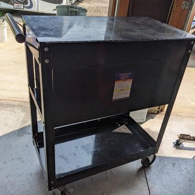 Black 4-Drawer Flip Top Service Cart