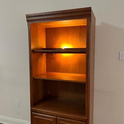 Solid Wood ~ Lighted Bookcase