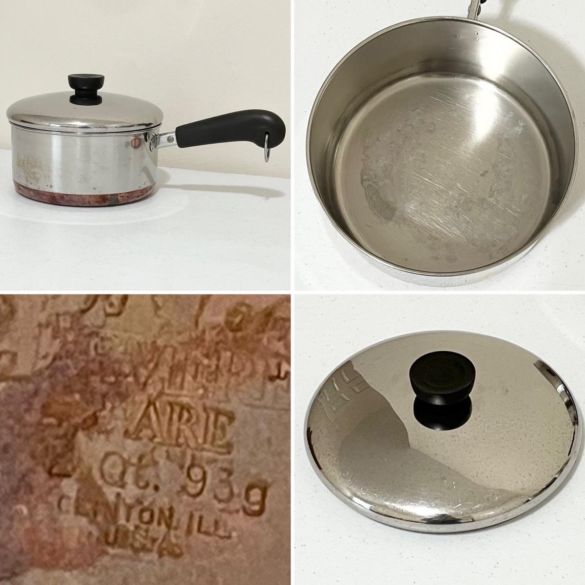 Revere, Kitchen, Revere Ware Copper Bottom Pots Pans 9 Piece Set Vtg Usa