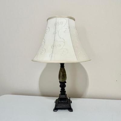 Bronzed Resin & Faux Marble Table Lamp