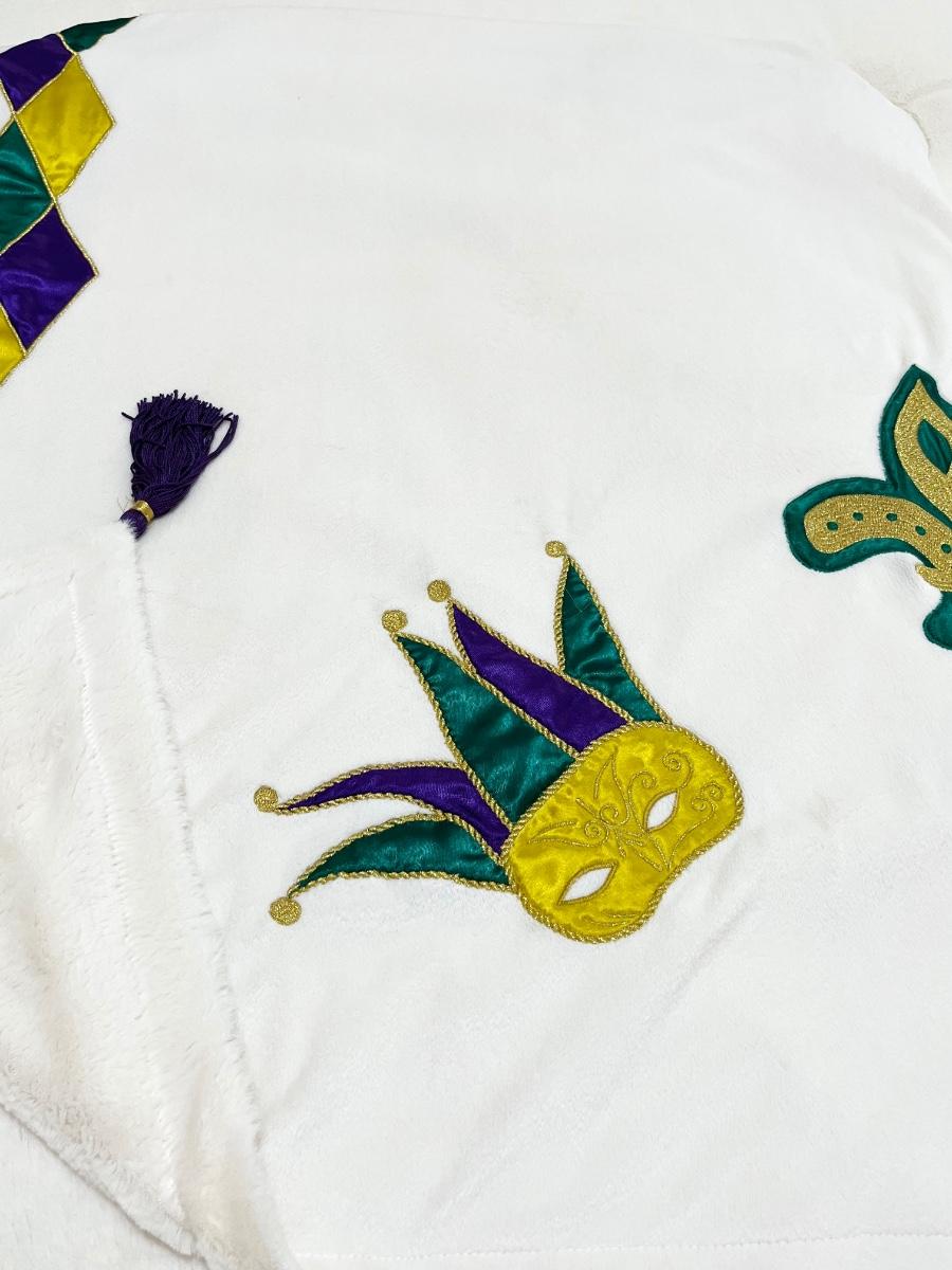 mardi gras vest fleece