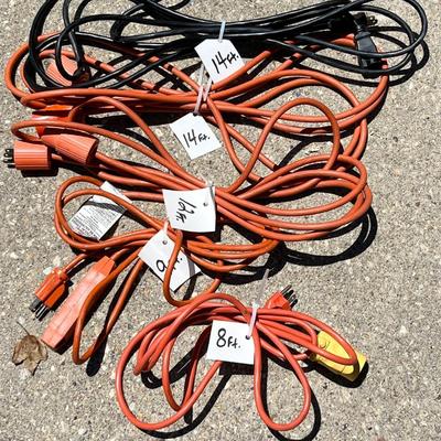 Basket-O-Cords ~ Assortment Of Eleven (11) Heavy Duty Extension Cords