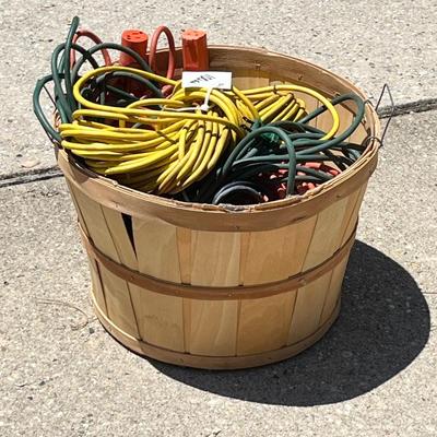 Basket-O-Cords ~ Assortment Of Eleven (11) Heavy Duty Extension Cords