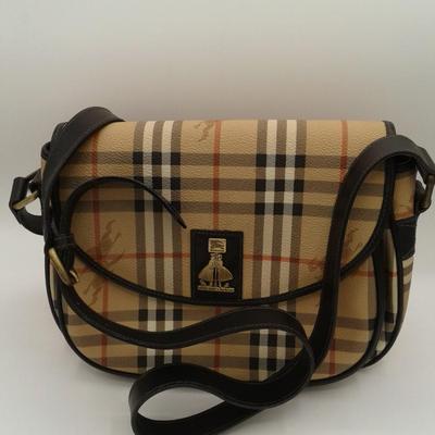 Burburry's beige/black Haymarket Check Handbag