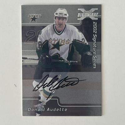 Dallas Stars Donald Audette 2002 In The Game #139 signed trading card 