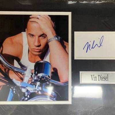 Vin Diesel signature cut and photo collage