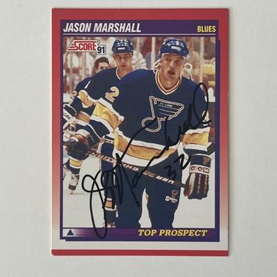 St. Louis Blues Jason Marshall 1991 Topps #278 signed trading card