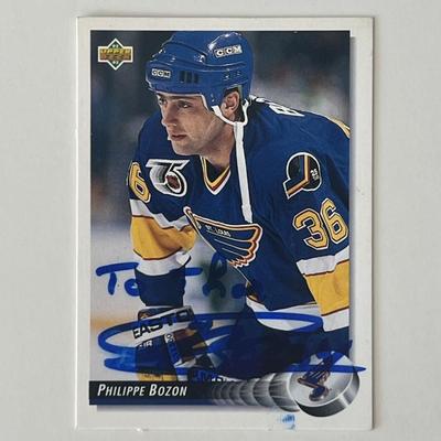 St. Louis Blues Philippe Bozon Upper Deck 92-93 #283 signed trading card 