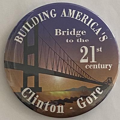 Bill Clinton- Al Gore 1996 political pin 