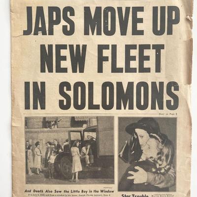 WWII 1942 Daily News newspaper