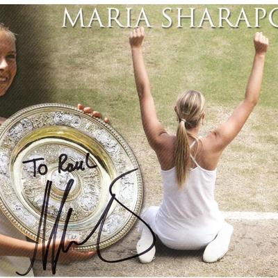 Maria Sharapova signed postcard